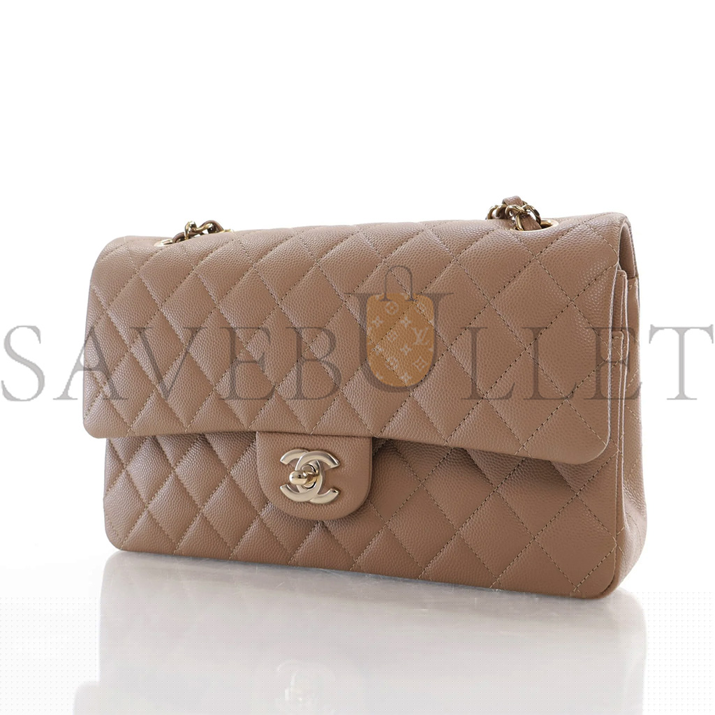 Ch*el classic flap medium taupe caviar as1112 (25*15*6cm)